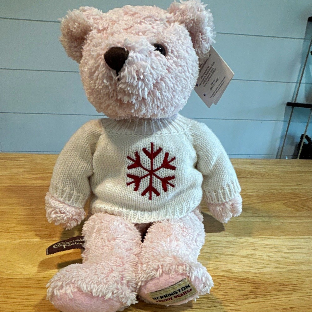 Herrington Signature Cheesecake Factory Holiday Bear in a Bag Pink 14in Sweater
